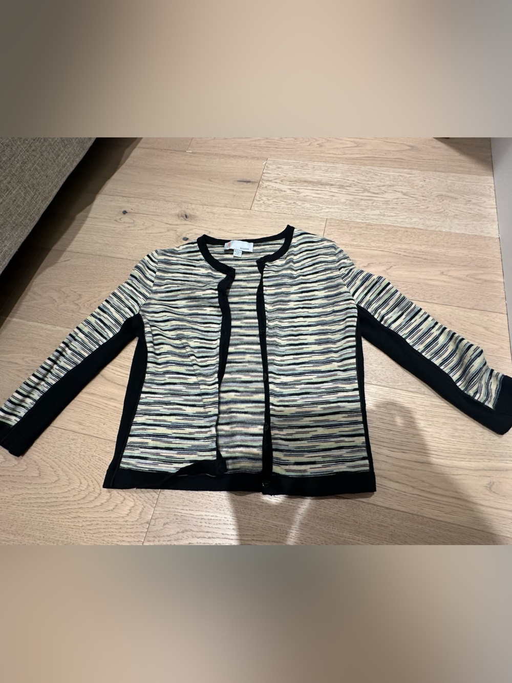 Missoni Multicolor Striped Cardigan with Black Trim